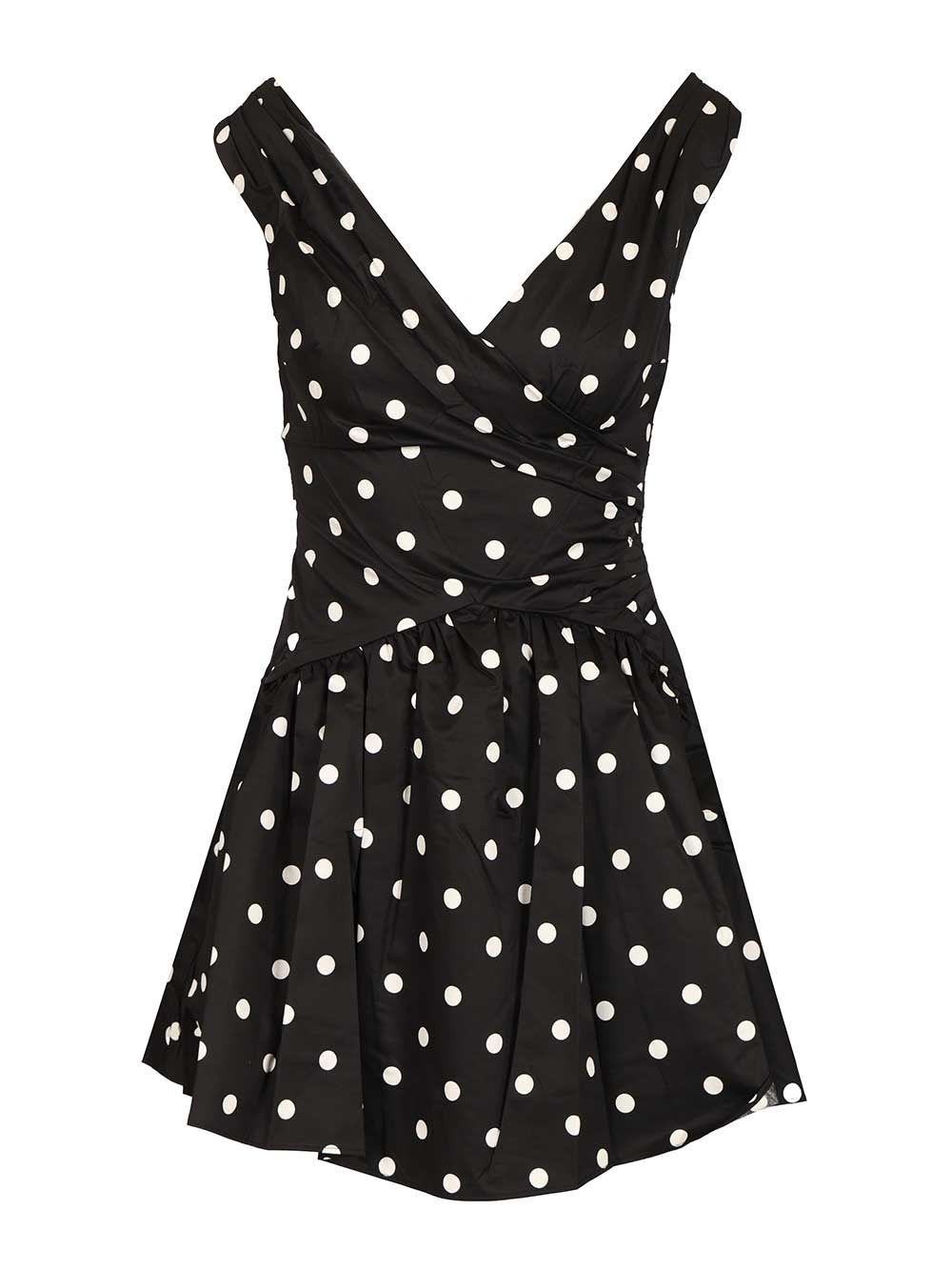Self-Portrait Black Polka Dot Cotton Mini Dress Dresses - Black | c79eb06e40c6da1c061510a3db68e62d071a0008
