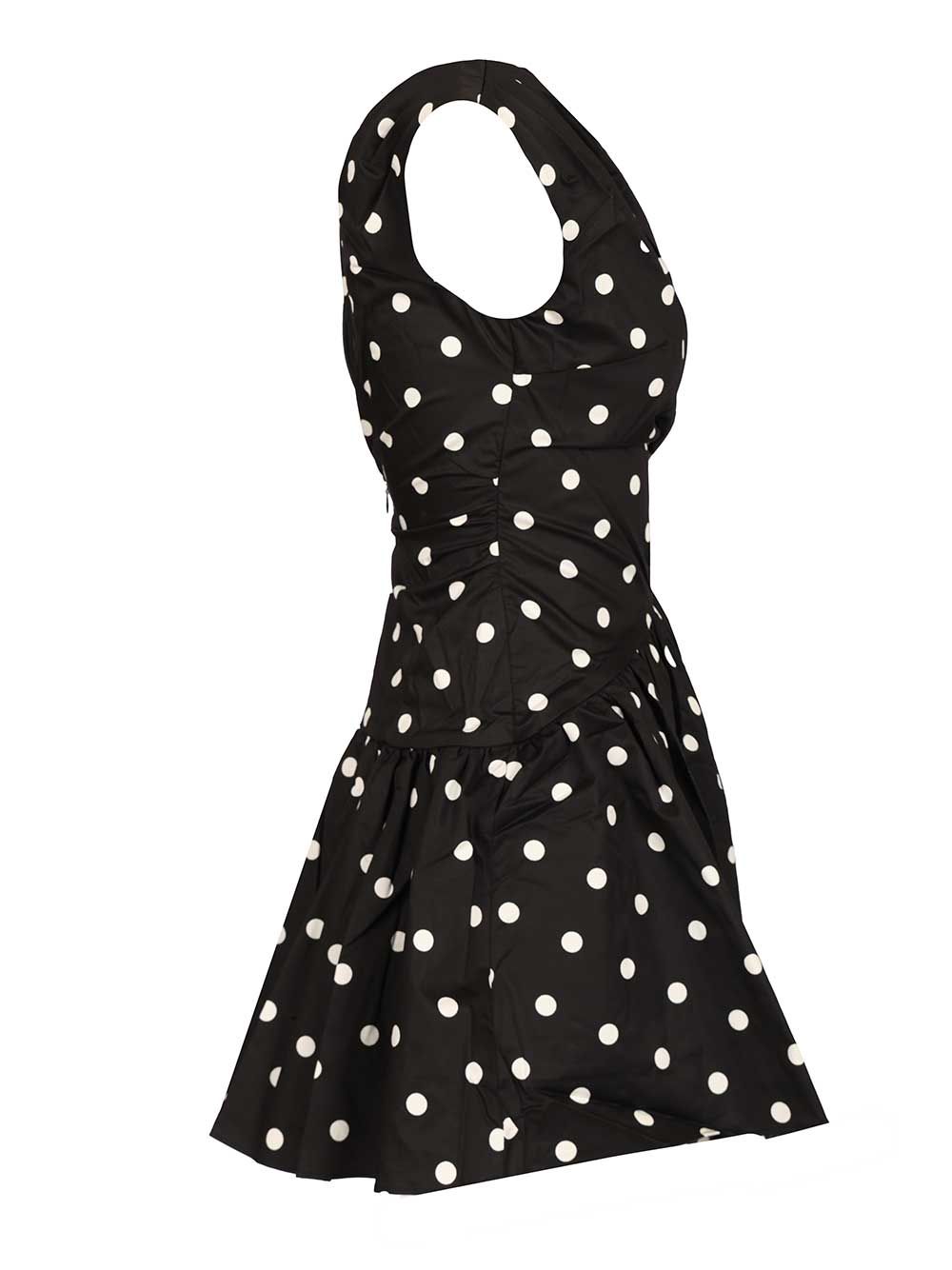 Self-Portrait Black Polka Dot Cotton Mini Dress Dresses - Black | b291bf219e717cb7feac3dbe66a780f68291f3af
