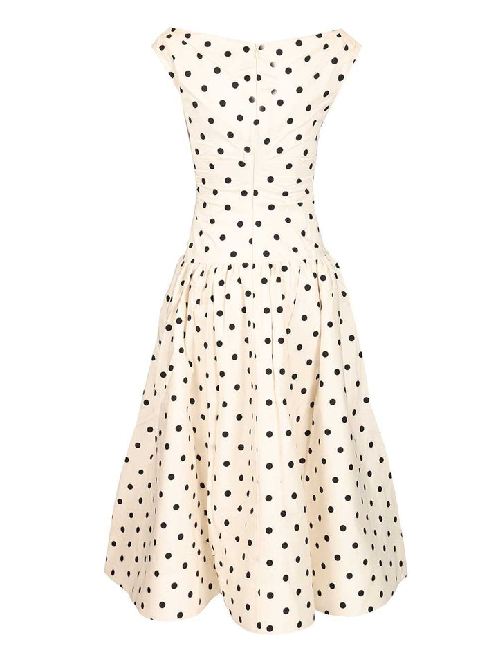 Self-Portrait Polka Dot Midi Dress Dresses - White | 482bdd2bc6beed0c9e5d6517f32924bc8dffd7e9