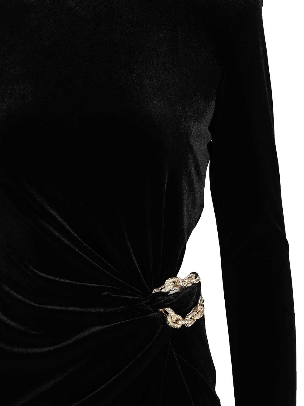 Self-Portrait Black Velvet Embellished Mini Dress Dresses - Black | 7dd1d9487140fe43b0372a8f74bcf261f30f8f16