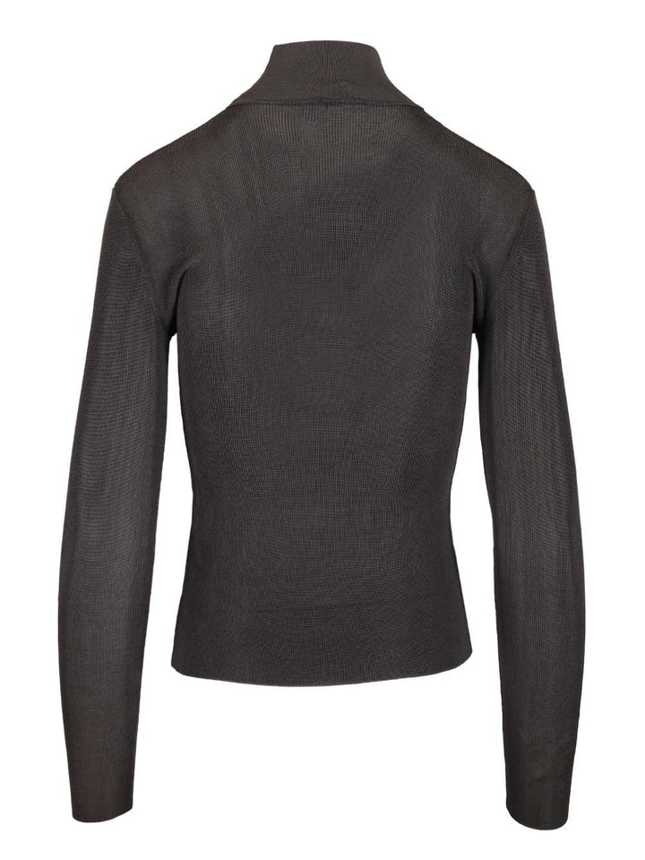 Self-Portrait Grey Viscose Knit Top Knitwear - Grey | 48850a4c8af1f3745e8f0debc0c06da36245dcbd