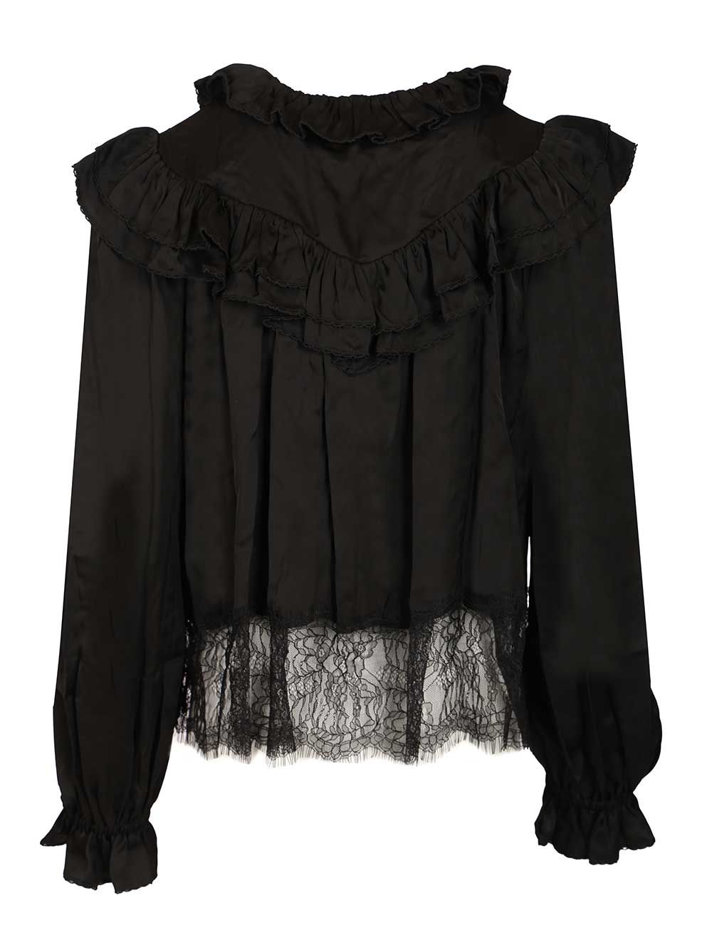 Self-Portrait Lace Blouse Shirts - Black | df34d1238bc11e26bb7c55bf331187359367cbd4