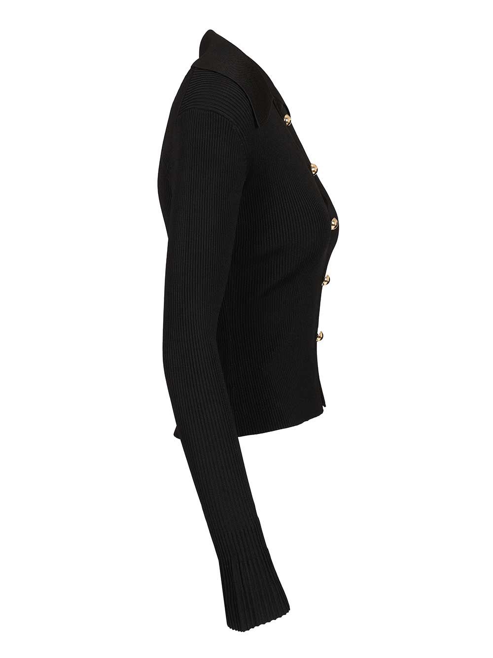 Self-Portrait Button-Up Sweater Knitwear - Black | 067adf46059c9821cd00c1026aa479759eb82b81