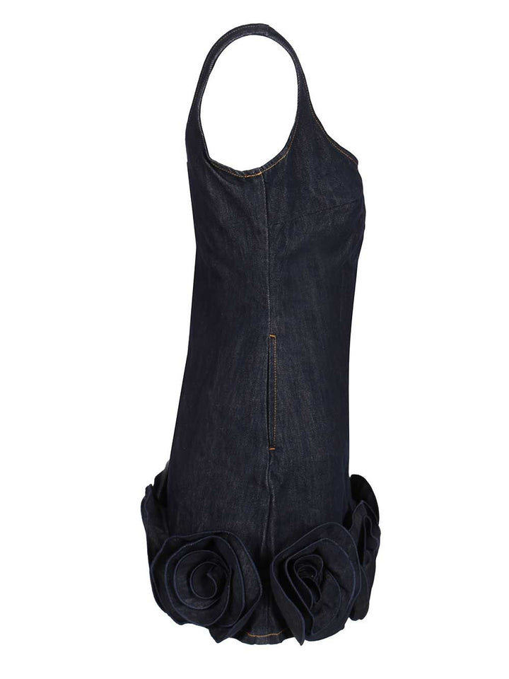 Self-Portrait Indigo Denim 3d Flower Mini Dress Dresses - Blue | f85256234e31f707c422c66578b708d1df8db84d