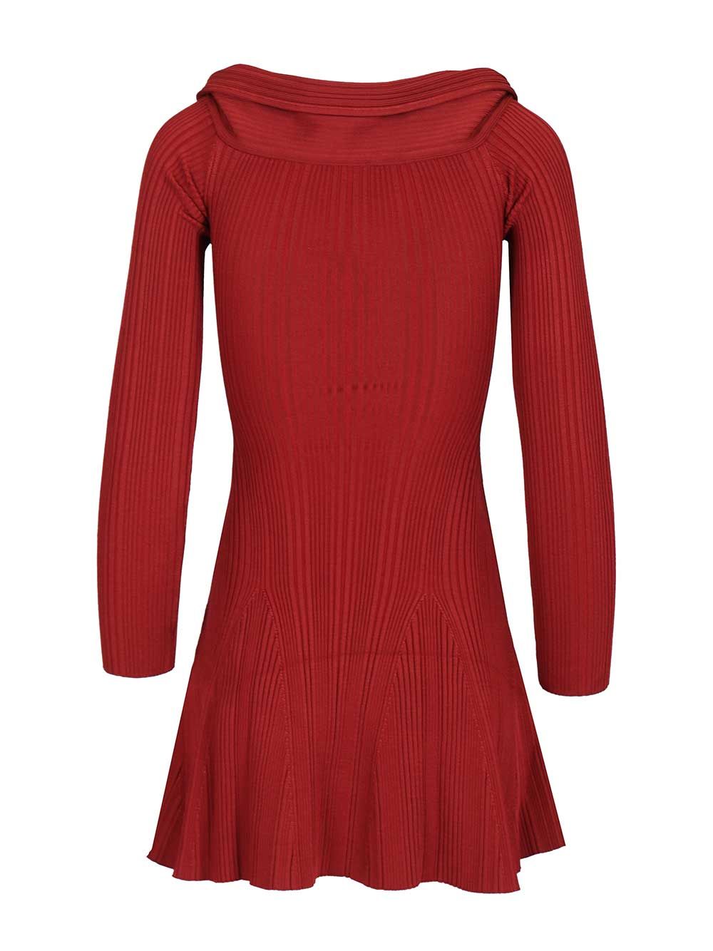 Self-Portrait Burgundy Viscose Knit Mini Dress Dresses - Bordeaux | 0c43635bd6e572d3c7442ff246f51d0314a48e86