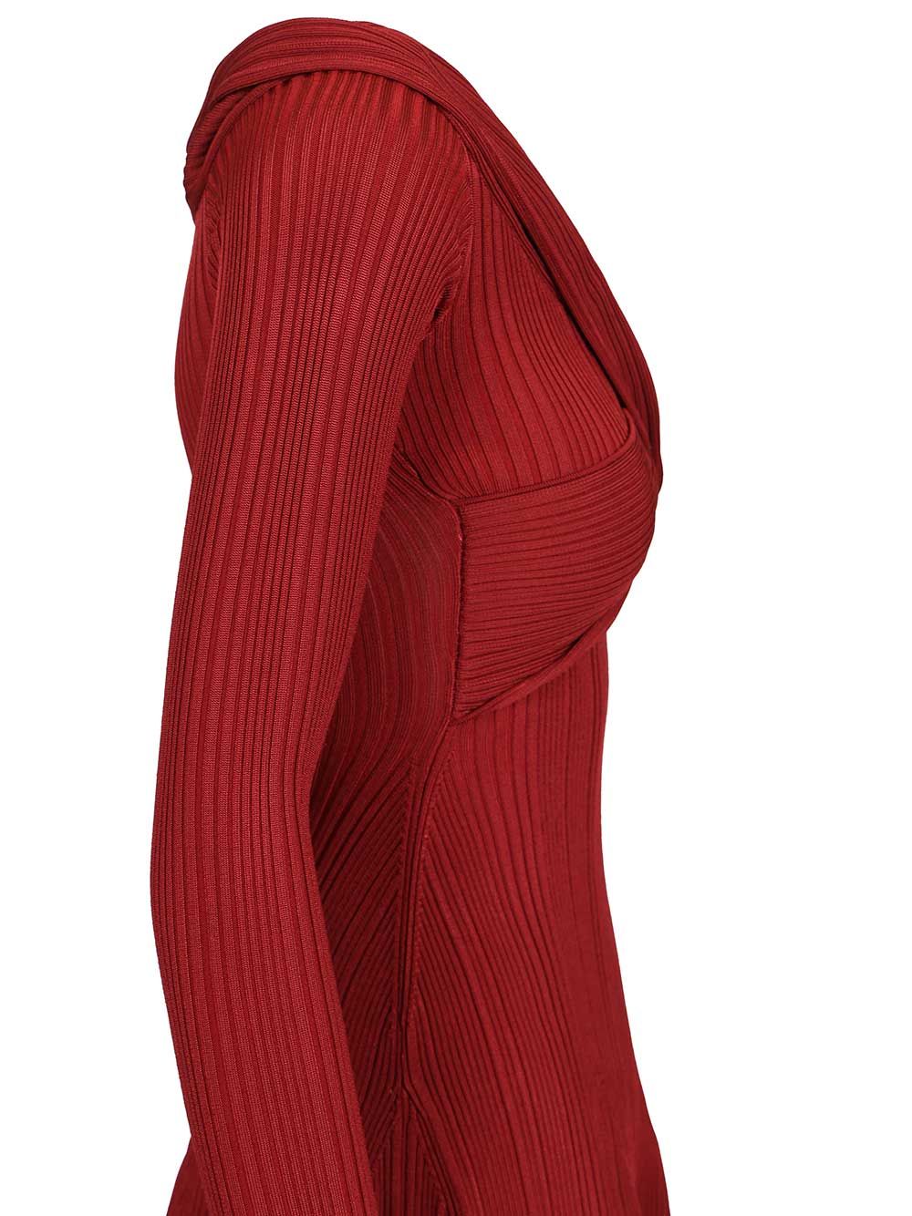 Self-Portrait Burgundy Viscose Knit Mini Dress Dresses - Bordeaux | 768d5179a3c2d4d4791c1bdd6b94bfaa6387b47f