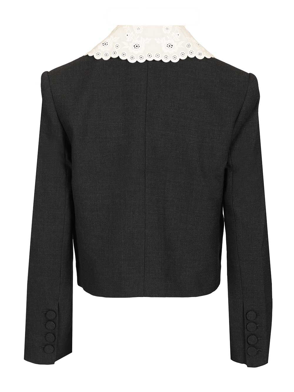 Self-Portrait Grey Wool Collared Jacket Jackets - Grey | 03159e635cf675c8b78a140fa885e4787ae941a1