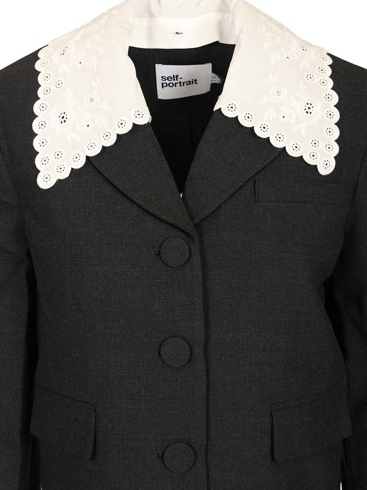 Self-Portrait Grey Wool Collared Jacket Jackets - Grey | 5d8ee1ca0a4efad2399d8cbbd1d594541478b6e1