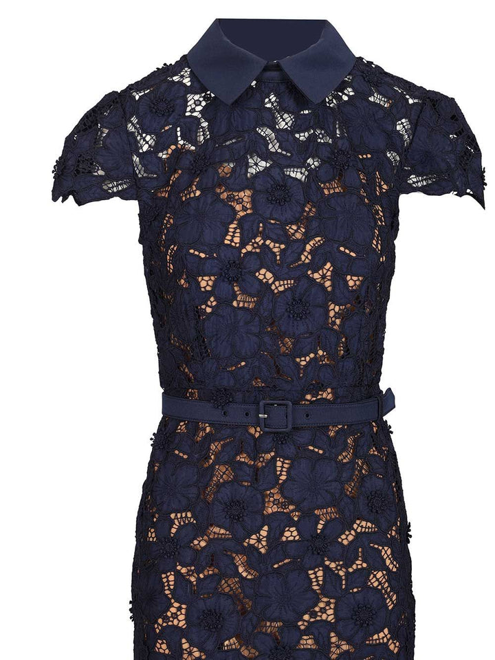 Self-Portrait Navy Guipure Lace Midi Dress Dresses - Blue | dcab0dfb93cfee5ccc3850f39b138f760f86550c