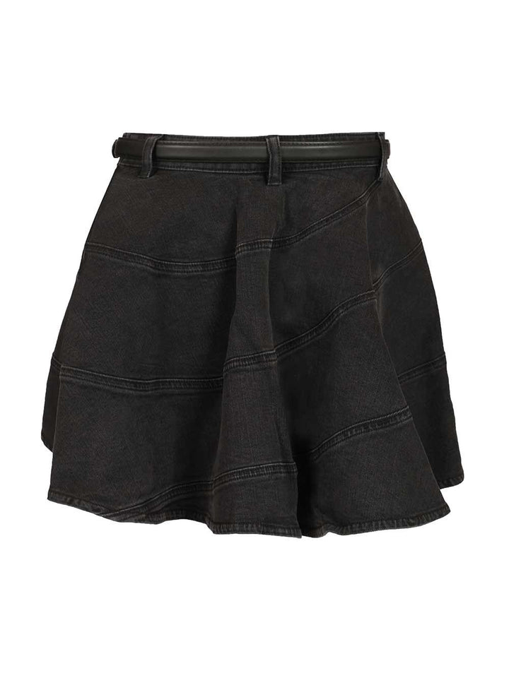 Self-Portrait Flared Miniskirt Skirts - Black | f464149657183749d461ffb755584afe90f363b2