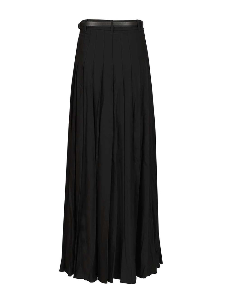 Self-Portrait Black Pleated Twill Maxi Skirt Skirts - Black | 66bc53eec7871015ae0b6226fa17b57946188d02