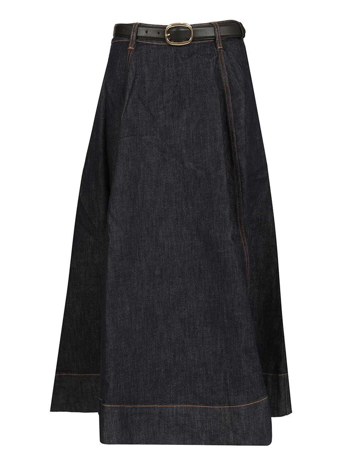 Self-Portrait Denim Midi Skirt Skirts - Blue | 2ce97698c338282e968c25f54be4bb087f994786
