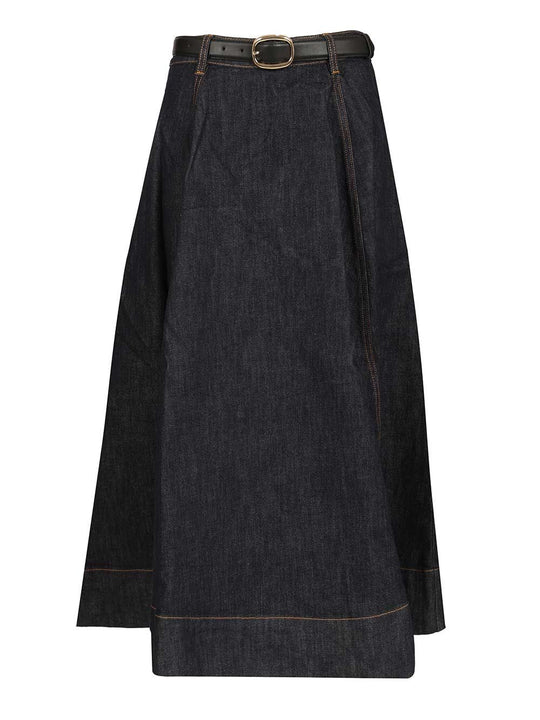 Denim Midi Skirt Skirts Blue