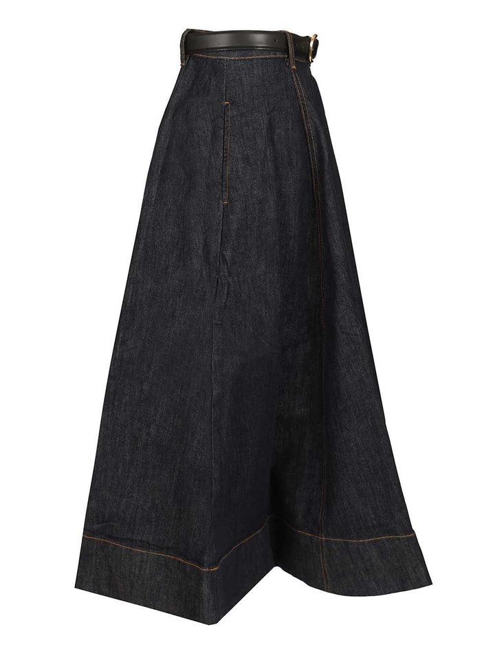 Self-Portrait Denim Midi Skirt Skirts - Blue | c37695fff5909ec086ae95006017ec7e11f3f414