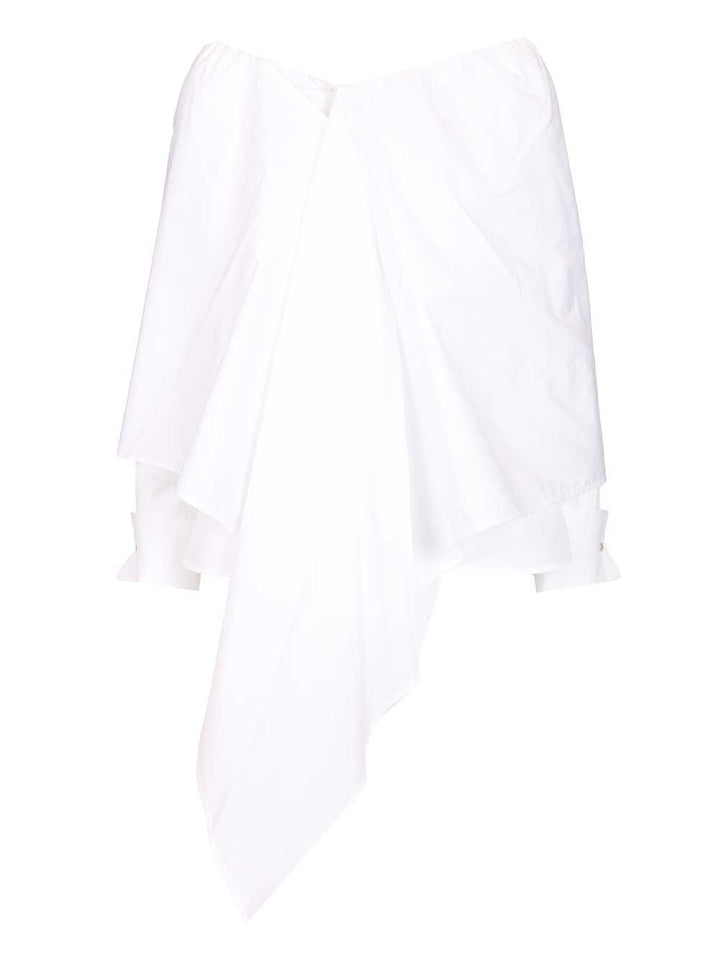 Max Mara Blouse With Stole Tops - White | 9d4cf23879208b2f6bf3b51903c7a7fca1729fa5