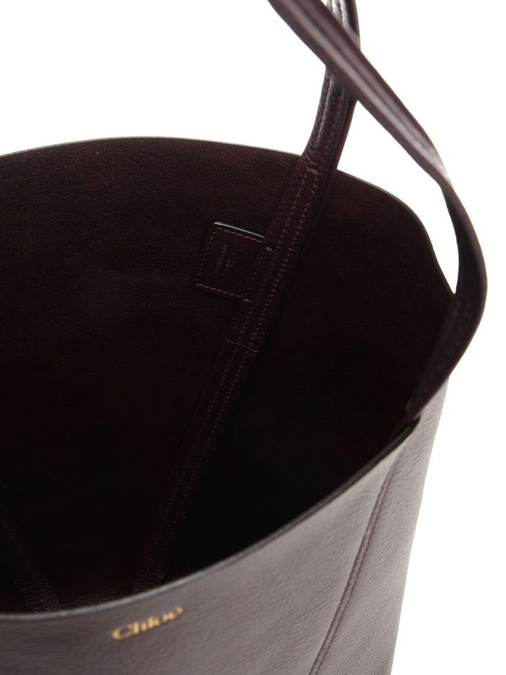 Chloe' Chloé Spin Large Hammered Leather Tote Bag Handbags - Bordeaux | f6ce150762e6bd261be39b5be3fe41094cfc1027