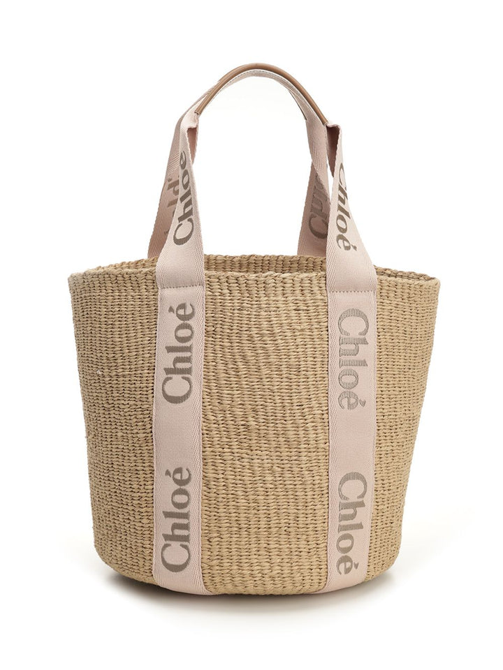 Chloe' Woody Shoulder Bags - Beige | ea277b22423511bafda1774d05a7bb3856d4ede4
