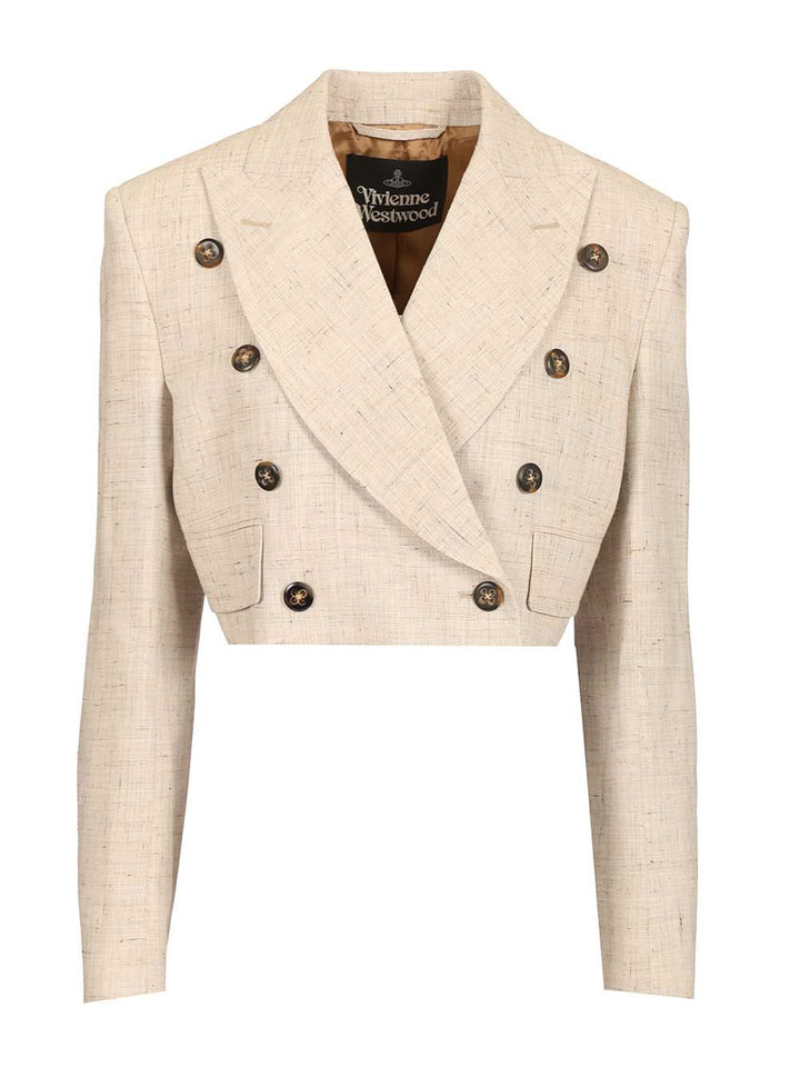 Vivienne Westwood Ls Cut Off Jacket Jackets - Beige | 9437095ab28c52f0678871ab36a8f1193c82ef9e