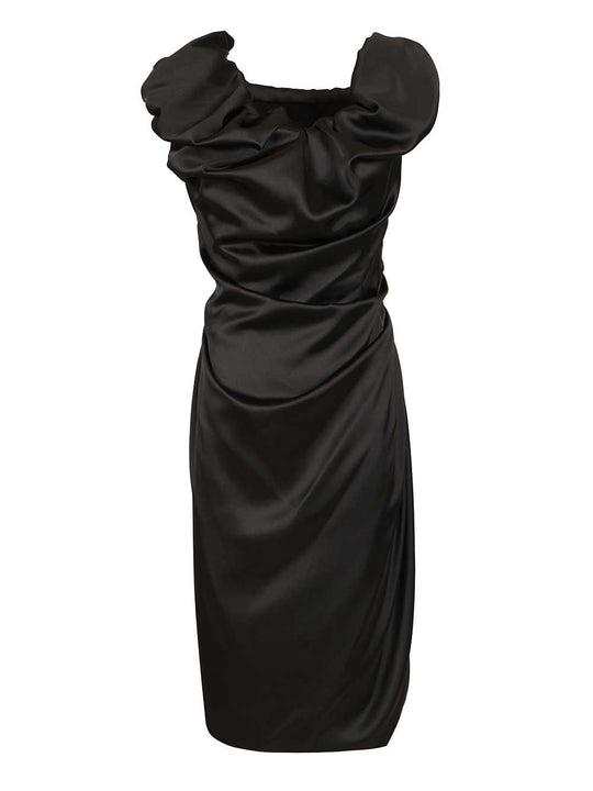 Ginnie Amber Satin Dress Dresses Black