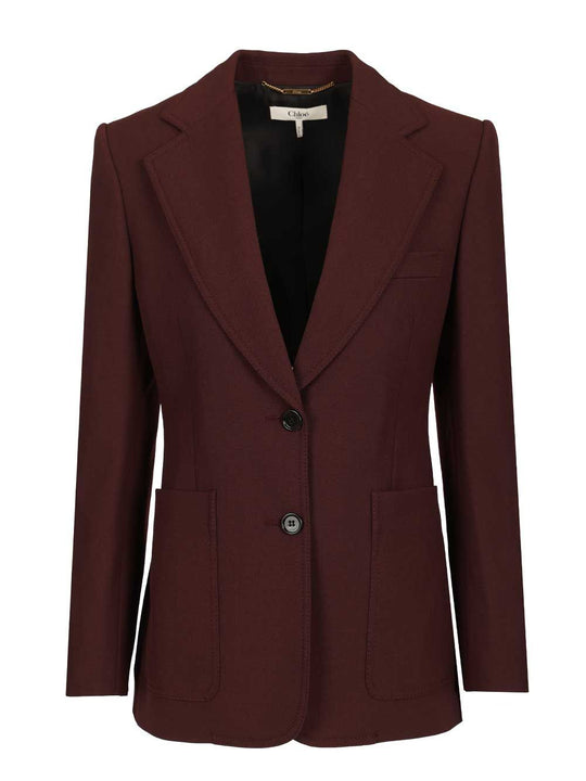 Suits Sigle Breasted Blazer Jackets Bordeaux