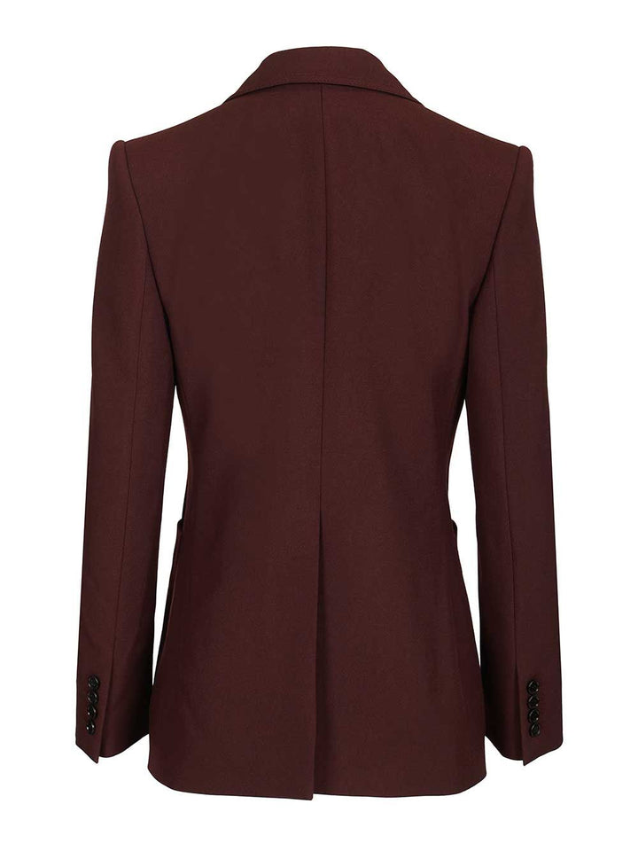 Chloe' Tailored Single-Breasted Jacket In Wool Gabardine Jackets - Bordeaux | c2fdcec70b98e577d45bb9e3d1ec34ca45dfd0f1