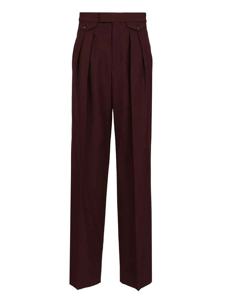 Chloe' Suits Pant With Waist Pleats Trousers - Bordeaux | dd771173eaffb93865ccfb4b490313870716859c