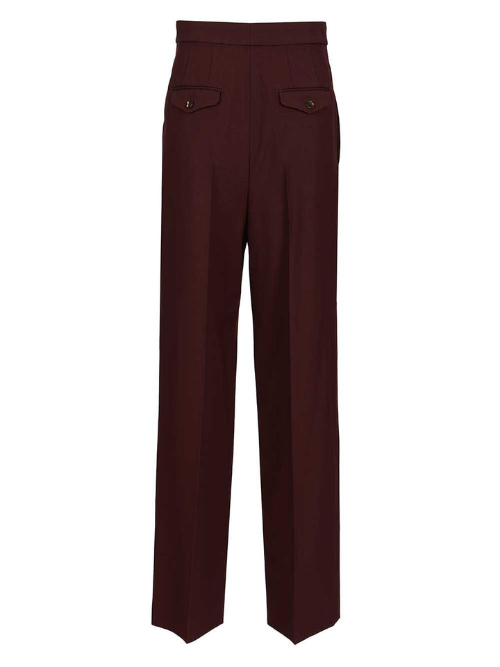 Chloe' Suits Pant With Waist Pleats Trousers - Bordeaux | 0ca0337878800c62adf8a29333666d5eb754a4e4