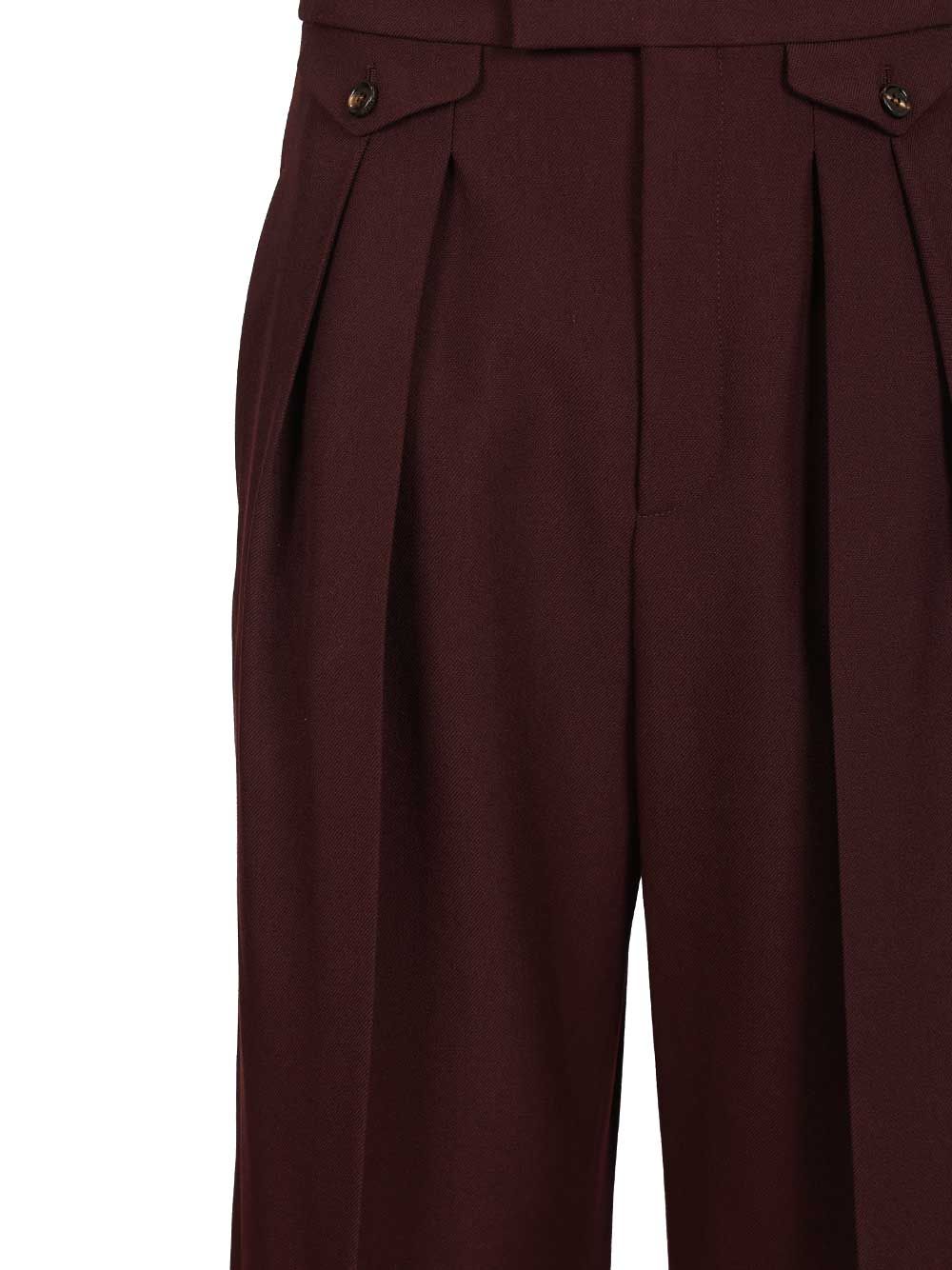 Chloe' Suits Pant With Waist Pleats Trousers - Bordeaux | 1ace84377e7785132ecb2ee01b5d13c15f25fcc3
