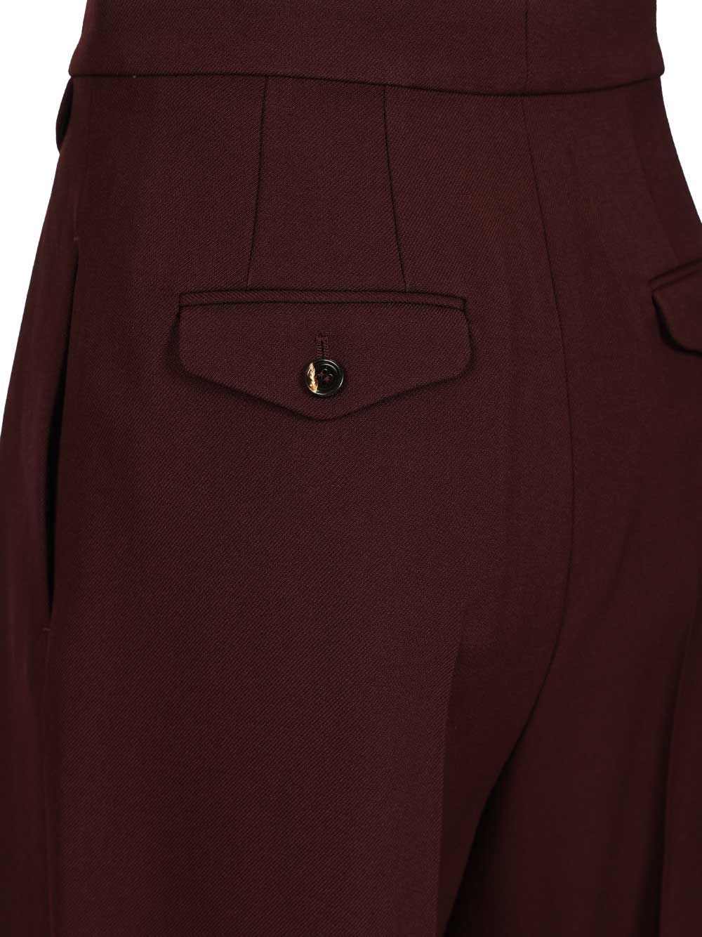 Chloe' Suits Pant With Waist Pleats Trousers - Bordeaux | 8f444b50563c46d702148bea0d9af61f3713bae1