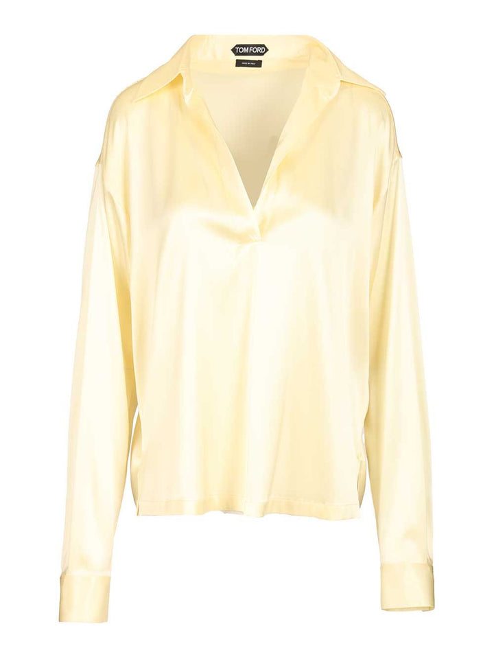 Tom Ford Silk Polo Shirt Shirts - Yellow | 8dcc0beed0d667caed3d11674101dea3a84f969b