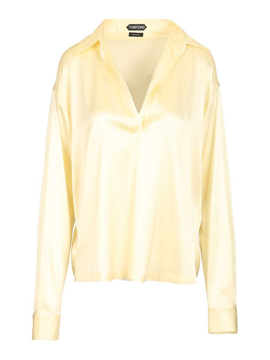 Silk Polo Shirt Shirts Yellow