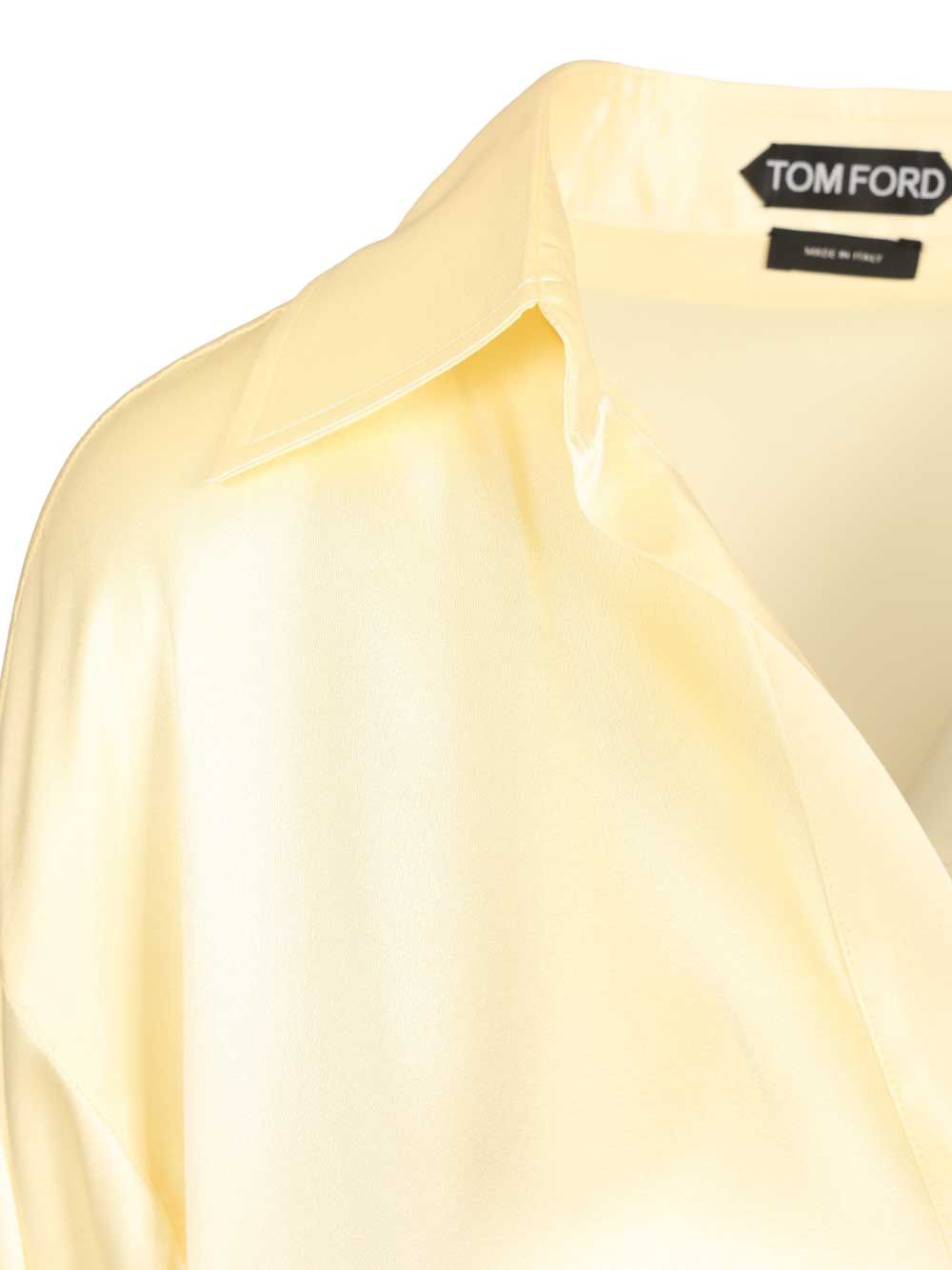 Tom Ford Silk Polo Shirt Shirts - Yellow | 7c15f254ed0495f7d86c9becdde41060ca2389a2