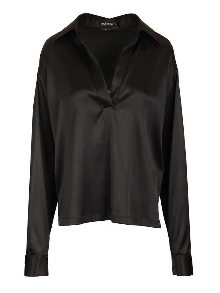 Tom Ford Silk Polo Shirt Shirts - Black | a5c83c978033d0822993c44b25fd983fb959bda9