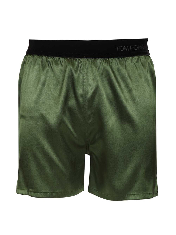 Tom Ford Stretch Silk Satin Pj Shorts Trousers - Green | 7d516927154fbdced9133a4bc244f3f875afb7dd