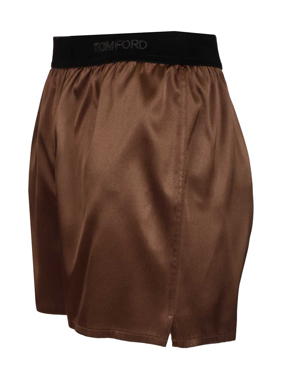 Tom Ford Silk Satin Shorts Trousers - Brown | db7d5b4eaf453daa288e013b6e101666e3576d42