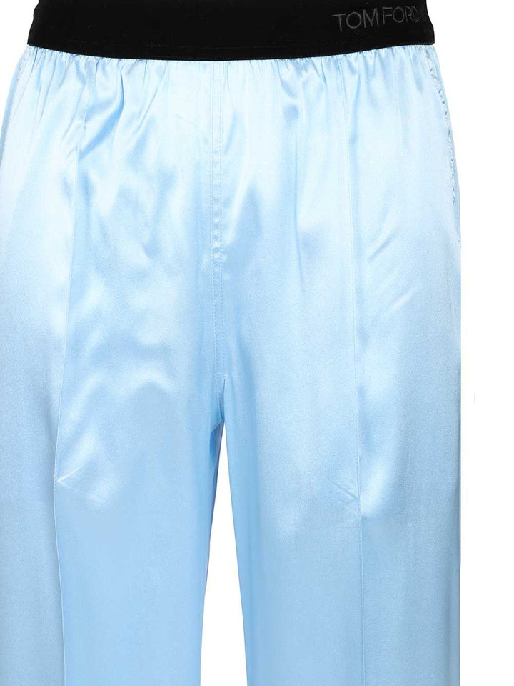 Tom Ford Stretch Silk Pants Trousers - Light blue | 49aa96bb7a4c49ead3102bae10bb91c391c51709