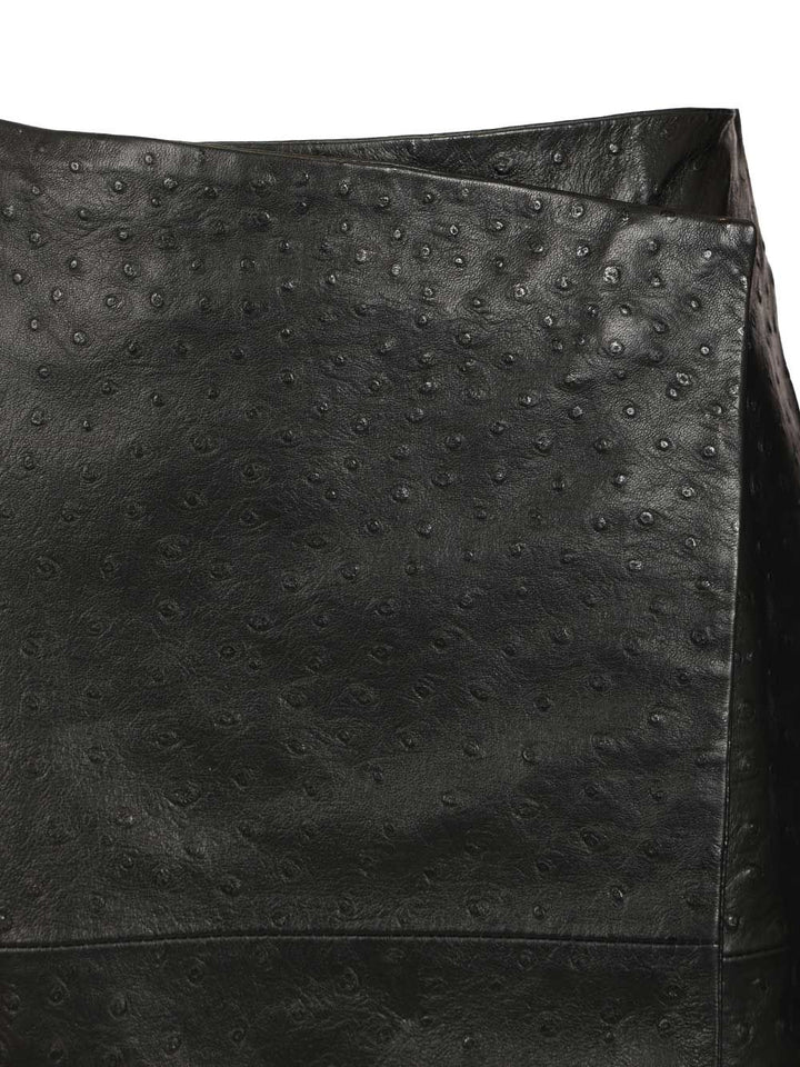 Loulou De Saison Gora Leather Wrap Skirt Skirts - Black | 5c57b94cab58d3c0538e0f81df50d53900938c2e