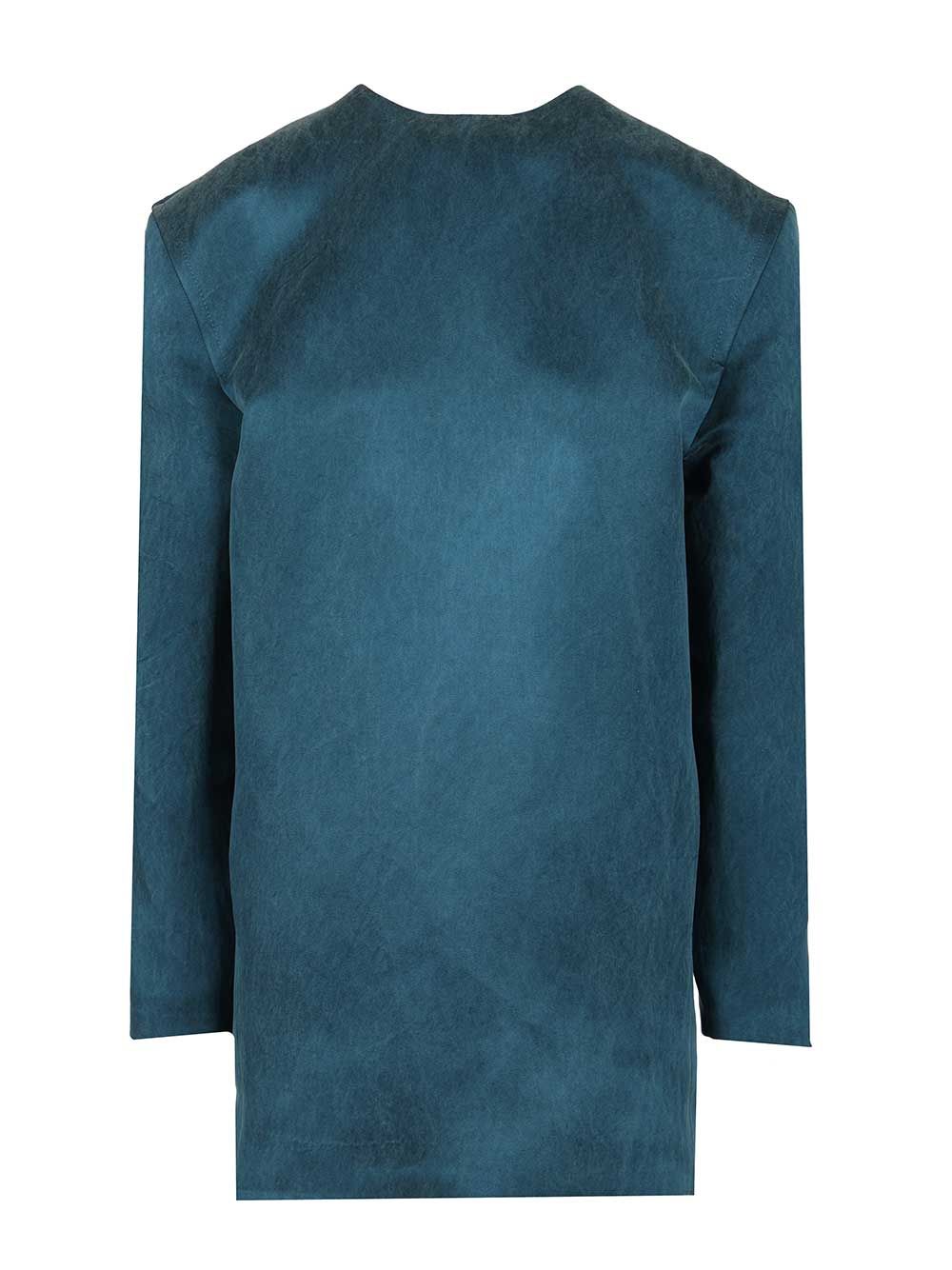 Saint Laurent Stonewashed Silk Satin Boxy Dress Dresses - Blue | 3a8b02a4ed9f6e5baad65dee9e0140d92c6b5e9a
