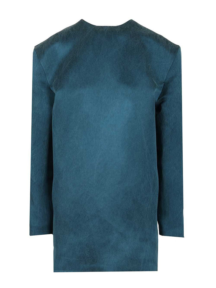 Saint Laurent Stonewashed Silk Satin Boxy Dress Dresses - Blue | 3a8b02a4ed9f6e5baad65dee9e0140d92c6b5e9a