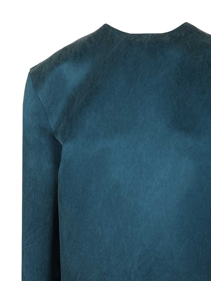 Saint Laurent Stonewashed Silk Satin Boxy Dress Dresses - Blue | 7cae6b1d76278f8c584c6a6e09ee0bc807f6e157