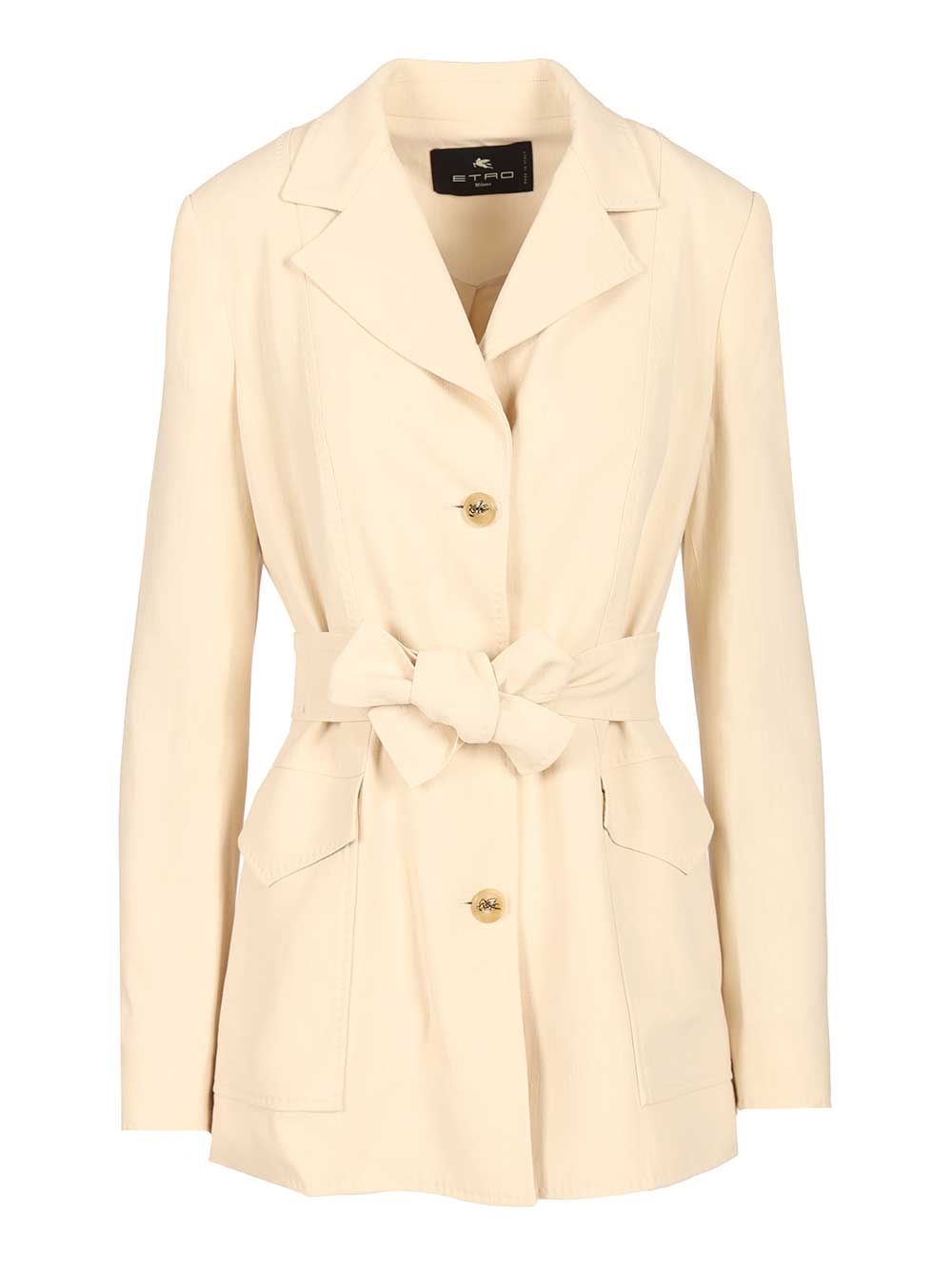 Etro Safari Blazer Jackets - White | 3bf7d388e507f1e22911ac0659228e7b47ea9213