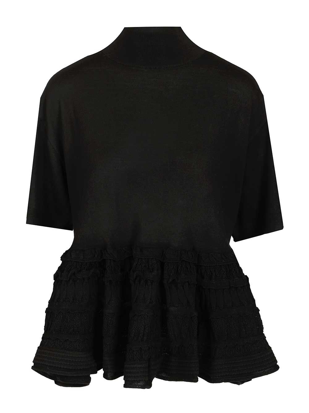 AlaÏA Cryoline Wool Top Knitwear - Black | 38f69fa2236d83839d56751732a0f0fe0d9fed88