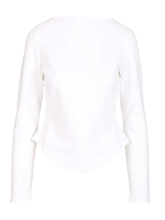 Long-Sleeved Cotton Jersey T-Shirt White