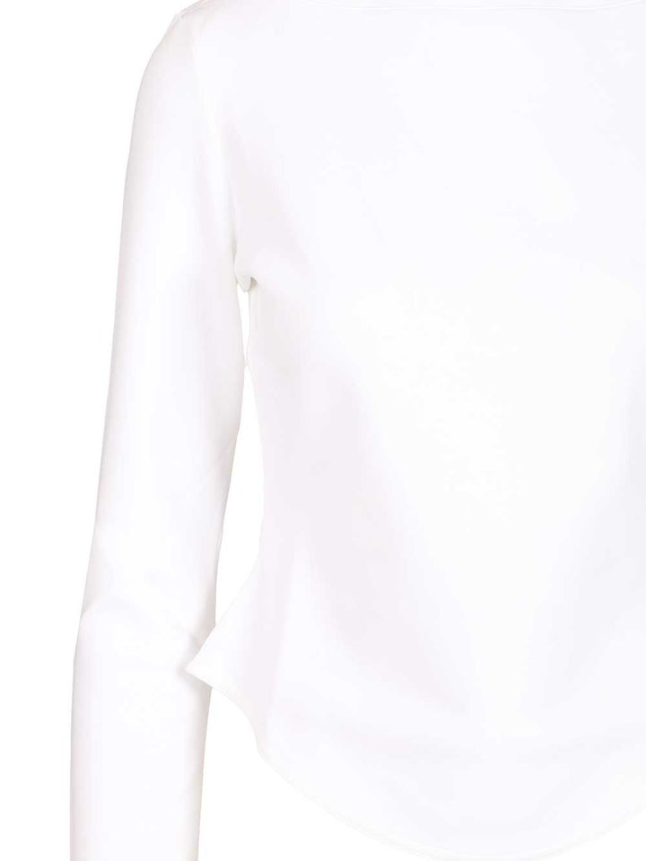 AlaÏA Long-Sleeved Cotton Jersey T-Shirt - White | 59b48a08c15c14955188c1d12cb2f9926e027743