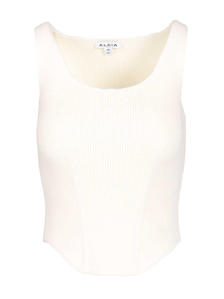 AlaÏA Corset Top Tops - White | c68fad46fc80822a5b03b49b64b4eb6b1c880fac