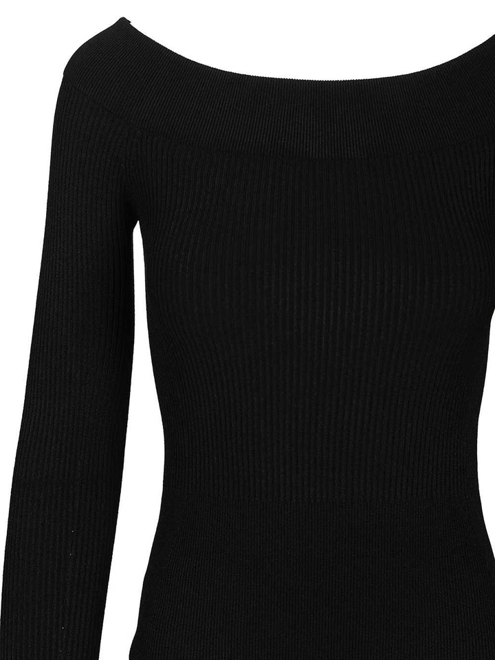 AlaÏA Ribbed Knit Bodysuit Tops - Black | e5d0130b528efa0d6efd54b60a03c8dd2d807011