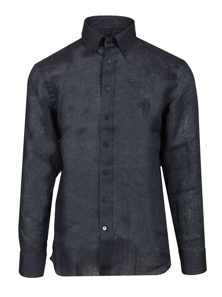 Etro Tailored Linen Shirt Shirts - Blue | b824a2683ca061831e9c84aaaac52956b5ea358b