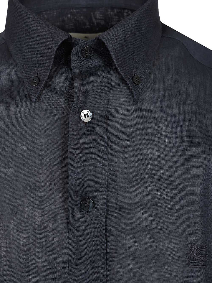 Etro Tailored Linen Shirt Shirts - Blue | 385255bc9c261538a5bd7282f2f91e4a938cc39f