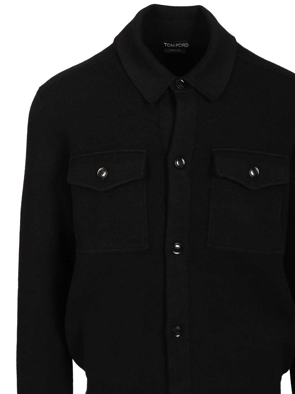 Tom Ford Wool And Cashmere Overshirt Knitwear - Black | 58e389876fe92089ebdc4fd58fb085e9202c14b3