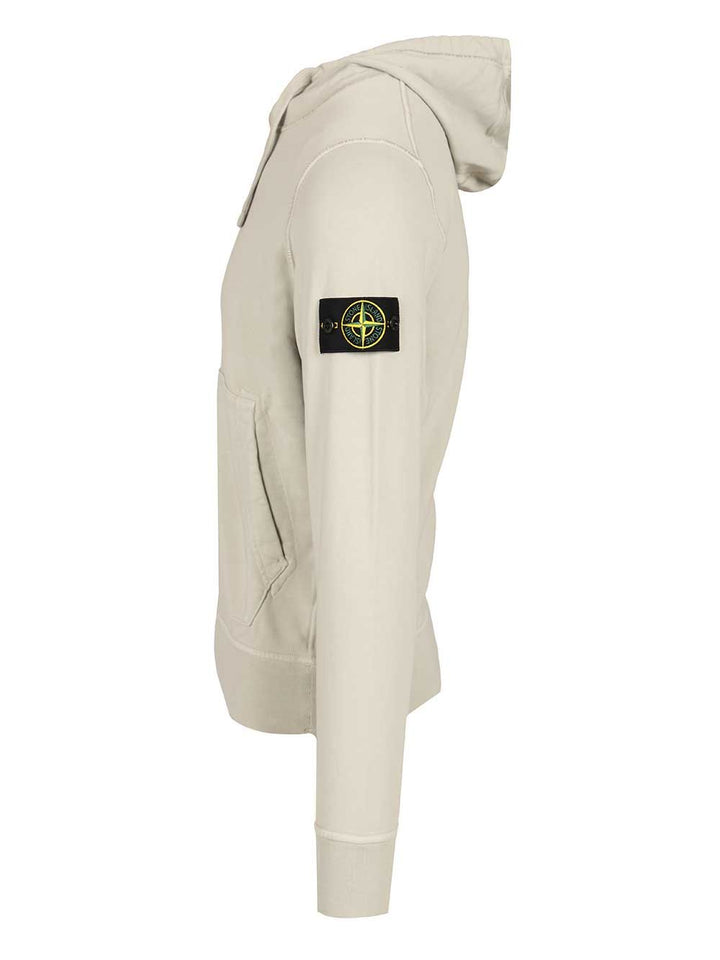 Stone Island Hoodie Sweater Organic Cotton Fleece, Garment Dyed Sweatshirts - Grey | 409ed9b81c313ccbb4af71ad2446336275884107